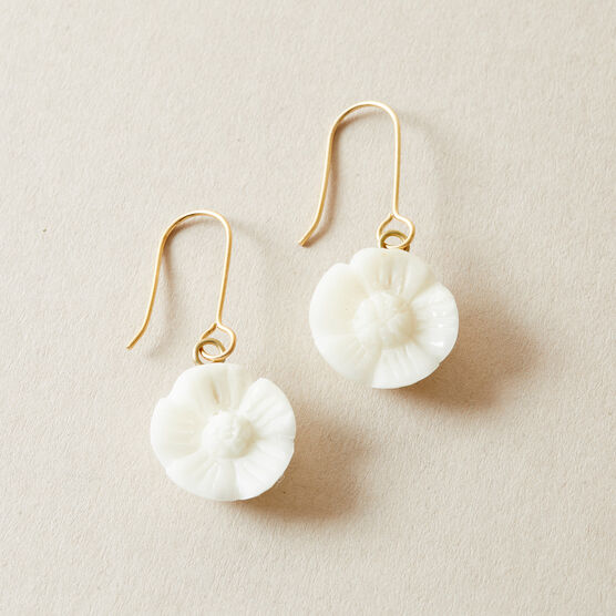 Tagua seed flower earrings